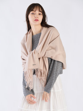 To b. by agnès b. 【Outlet】ロゴプレート カシミヤ ウール マフラー ホワイト系その他