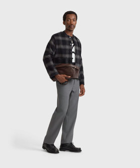 HOMME メンズ メンズ ウール スリムパンツ グレー