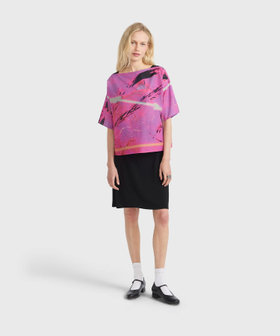 FEMME ウィメンズ プリント コットン 半袖 アーティスト トップス "Futura" マルチ