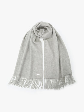 To b. by agnès b. 【Outlet】ロゴプレート カシミヤ ウール マフラー ライトグレー