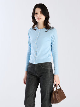 FEMME ウィメンズ 【Outlet】コットン ニット 長袖 カーディガンプレッション ”Swing Nacre” ブルー系その他