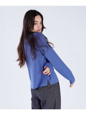 To b. by agnès b. 【Outlet】トラディショナル コットン ニット プルオーバー ブルー