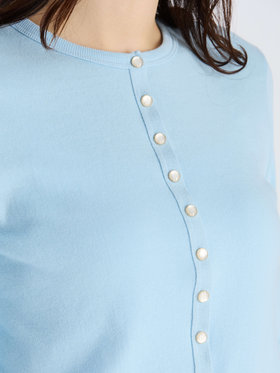 FEMME ウィメンズ 【Outlet】コットン ニット 長袖 カーディガンプレッション ”Swing Nacre” ブルー系その他