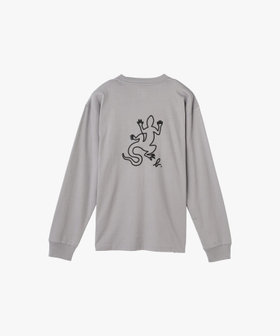 HOMME メンズ メンズ アイコニック プリント コットン 長袖 Tシャツ "Lezard" グレー系その他
