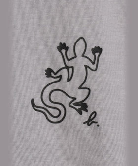 HOMME メンズ メンズ アイコニック プリント コットン 長袖 Tシャツ "Lezard" グレー系その他