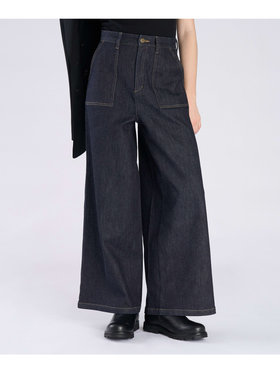To b. by agnès b. デニム ワイドパンツ ネイビー