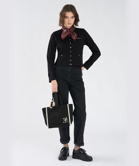 To b. by agnès b. To b. by agnes b.× green label relaxing オーガニックコットン ニュートラディショナルカーディガン ブラック
