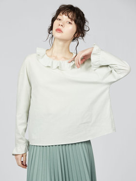 To b. by agnès b. 【Outlet】ピエロカラーブラウス グリーン