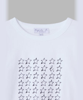 ENFANT ユニセックス キッズ "b." ロゴ コットン 長袖 Tシャツ "Etoile" ホワイト