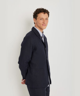 HOMME メンズ メンズ リネン テーラード ジャケット "Maore" ブルー系その他