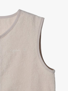 ENFANT ベビー agnes b. × UCHINO ベビー ロゴ コットン パイル スリーパー ベージュ