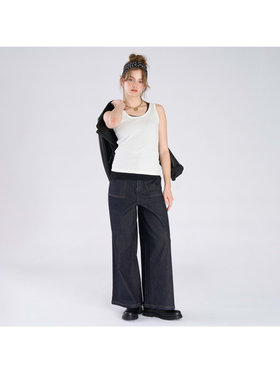 To b. by agnès b. デニム ワイドパンツ ネイビー