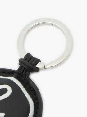 FEMME ウィメンズ ”b.” ロゴ 刺繍 レザー キーリング ブラック