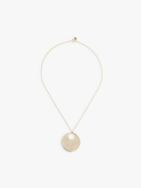 FEMME ウィメンズ 【Outlet】スクラッチ加工 ラウンドメダイ ネックレス "Lotus" ゴールド