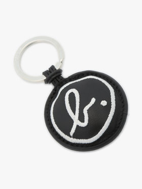 FEMME ウィメンズ ”b.” ロゴ 刺繍 レザー キーリング ブラック