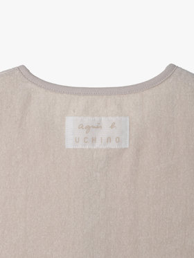 ENFANT ベビー agnes b. × UCHINO ベビー ロゴ コットン パイル スリーパー ベージュ