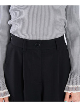 To b. by agnès b. カーゴ ワイドパンツ ブラック