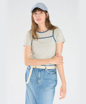 To b. by agnès b. ボーダー キャミソール＆Tシャツ ホワイト