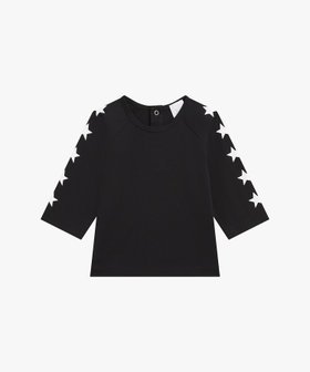 ENFANT ベビー ベビー スター オーガニックコットン ラグラン Tシャツ ブラック