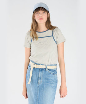 To b. by agnès b. ボーダー キャミソール＆Tシャツ ホワイト