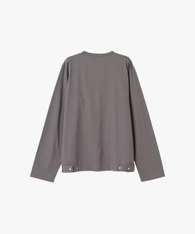 HOMME メンズ メンズ オーガニックコットン 長袖 カーディガンプレッション グレー