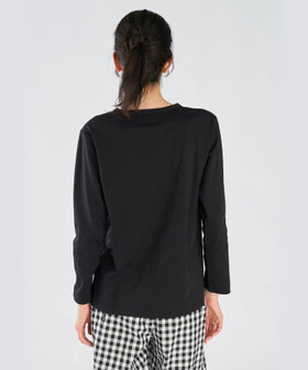 FEMME ウィメンズ アイコニック プリント コットン 長袖 Tシャツ "Sarajevo heart" ブラック