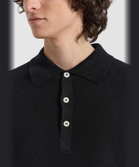 HOMME メンズ メンズ リネン コットン 半袖 ポロシャツ "Leo" グレー