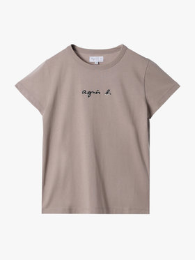 FEMME ウィメンズ ロゴ刺繍 コットン 半袖 Tシャツ ”Brando” ベージュ