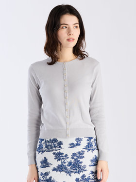 FEMME ウィメンズ 【Outlet】コットン ニット 長袖 カーディガンプレッション ”Swing Nacre” グレー