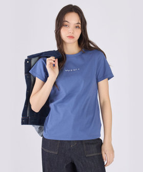 To b. by agnès b. ミニロゴ コットン 半袖 Tシャツ ブルー