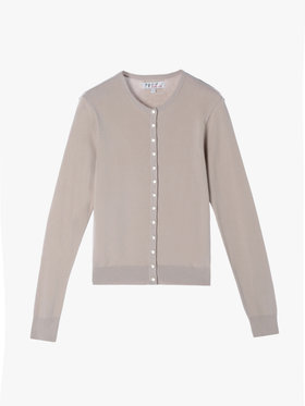 FEMME ウィメンズ 【Outlet】コットン ニット 長袖 カーディガンプレッション ”Swing Nacre” グレー系その他