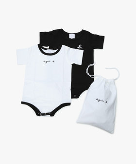 ENFANT ベビー WEB限定 ベビーギフトボックス スタイ・ボディスーツ2枚組・哺乳瓶  3点セット ブラック