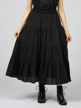 To b. by agnès b. コットン フォーティアード スカート ブラック