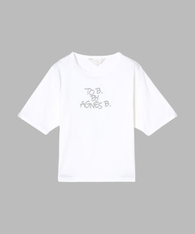 To b. by agnès b. ロゴ 刺繍 コットン 半袖 Tシャツ ホワイト