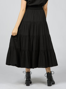To b. by agnès b. コットン フォーティアード スカート ブラック