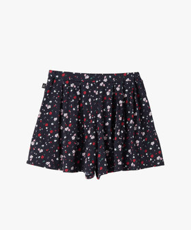 ENFANT ガールズ キッズ フラワープリント コットン ミニ キュロット ブラック