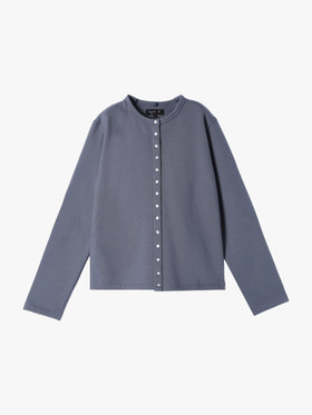 FEMME ウィメンズ オーガニックコットン メルトン 長袖 カーディガンプレッション ”Capuche” グレー