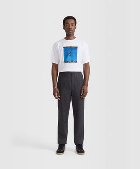 HOMME メンズ メンズ リネン混 ストレートパンツ "Julen" グレー