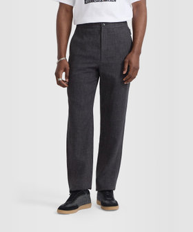 HOMME メンズ メンズ リネン混 ストレートパンツ "Julen" グレー