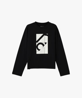 FEMME ウィメンズ オーガニックコットン 長袖 アーティストスウェット "Bertrand Loube" ブラック