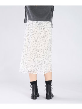 To b. by agnès b. ドットプリント ヨウリュウ スカート ホワイト