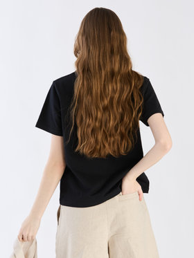 To b. by agnès b. 【Outlet】3D "To b."ロゴ刺繍 半袖 Tシャツ ブラック