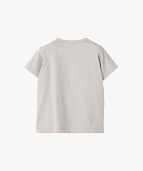 ENFANT ベビー ベビー ロゴ ボーダー プリント コットン 半袖 Tシャツ "Etoile" グレー