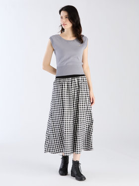 FEMME ウィメンズ 【Outlet】”b.” ロゴ刺繍 コットンニット ベスト ”Ovaline” グレー