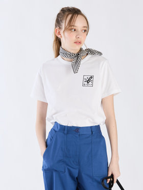 To b. by agnès b. 【Outlet】3D "To b."ロゴ刺繍 半袖 Tシャツ ホワイト