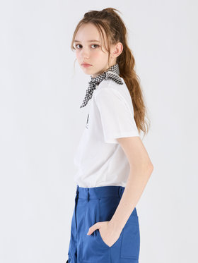 To b. by agnès b. 【Outlet】3D "To b."ロゴ刺繍 半袖 Tシャツ ホワイト