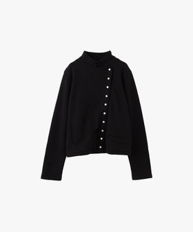FEMME ウィメンズ オーガニックコットン スタンドカラー プレッションブルゾン "Fifre" ブラック