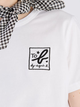 To b. by agnès b. 【Outlet】3D "To b."ロゴ刺繍 半袖 Tシャツ ホワイト