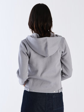 FEMME ウィメンズ オーガニックコットン メルトン 長袖 カーディガンプレッション ”Capuche” グレー