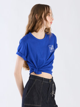 To b. by agnès b. 【Outlet】3D "To b."ロゴ刺繍 半袖 Tシャツ ブルー